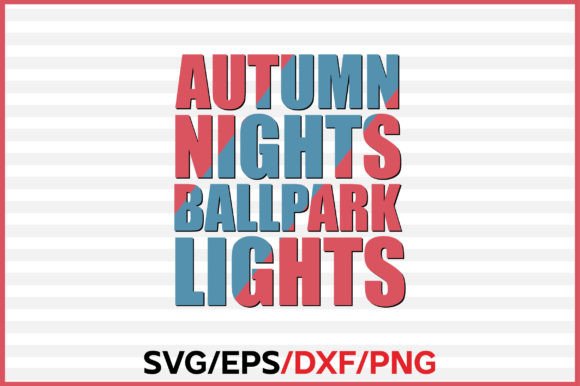 Autumn Nights Ballpark Lights Retro Svg
