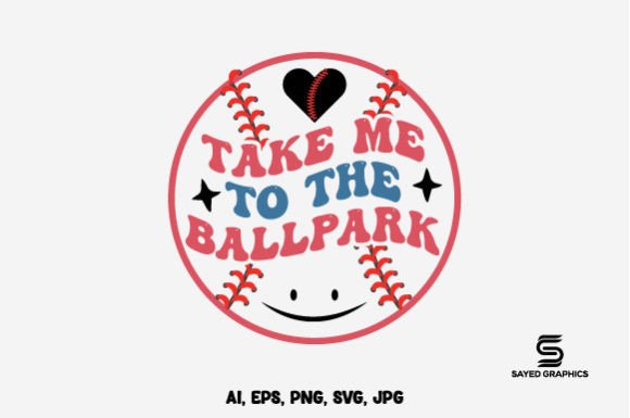 Take Me to the Ballpark Retro SVG